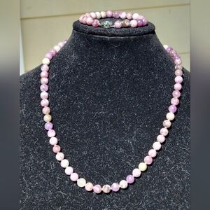Stunning Lepidolite Necklace and Bracelet Set